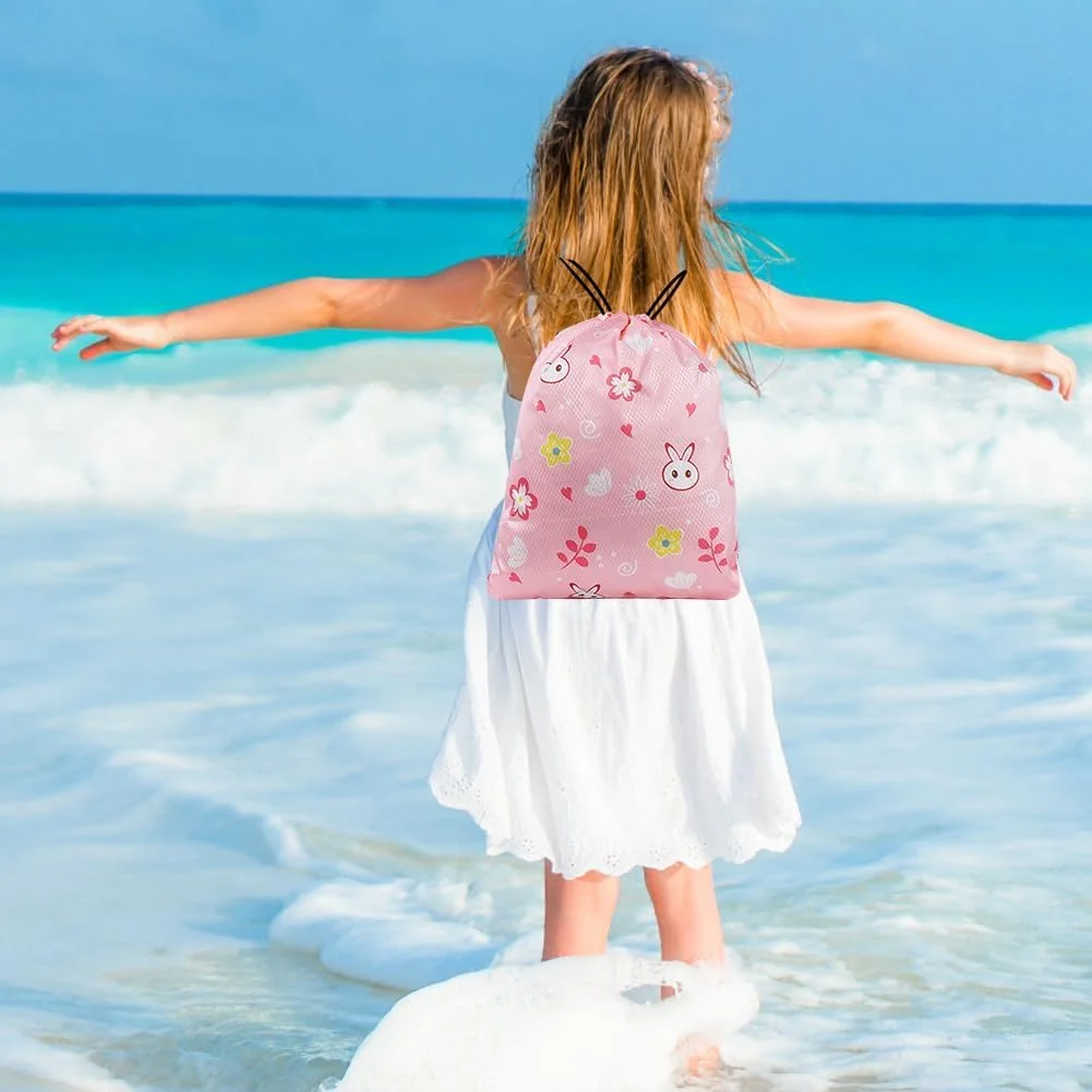 کیف شنا ضد آب بچه گانه با قابلیت جداسازی خشک و تر، کیف استخری سبک وزن با بند کشی، سازمان دهنده بادوام وسایل شنا برای پسران و دختران، کوله پشتی چند منظوره ساحلی و استخری خشک و تر