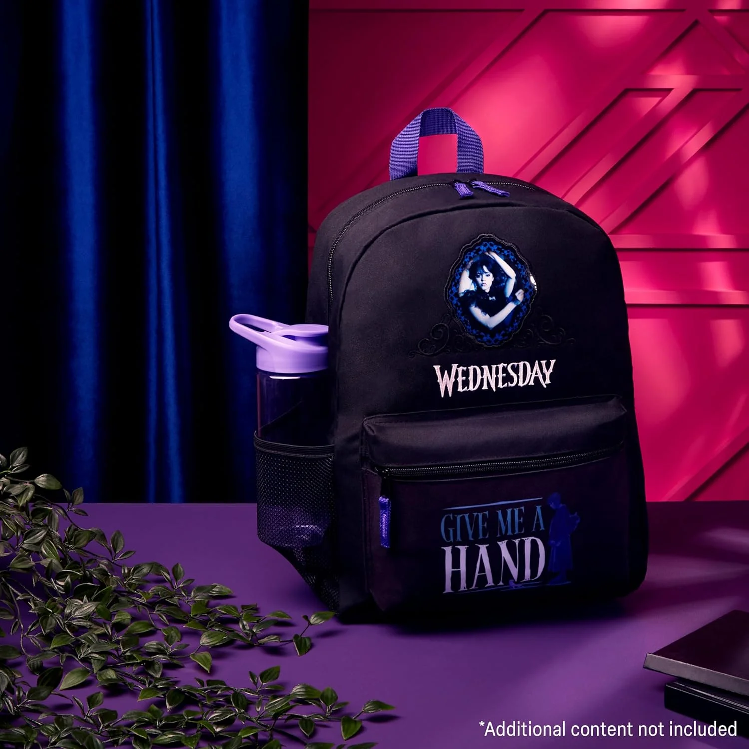 کوله پشتی بچگانه چهارشنبه با جیب جلویی و جیب توری جانبی، کوله پشتی مدرسه 37 در 29 سانتی متر مشکی - هدیه دخترانه