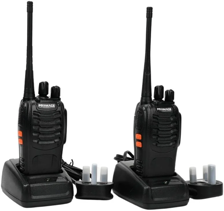 بسته دوتایی رادیو دو طرفه قابل حمل پرومِیج کانکت PC-WT-700، 420-450 مگاهرتز، 16 کانال، باتری 1500 میلی آمپر ساعت، آلارم اضطراری، چراغ قوه، عملکرد VOX، کیفیت بالا و قابل اعتماد | PC-WT-700