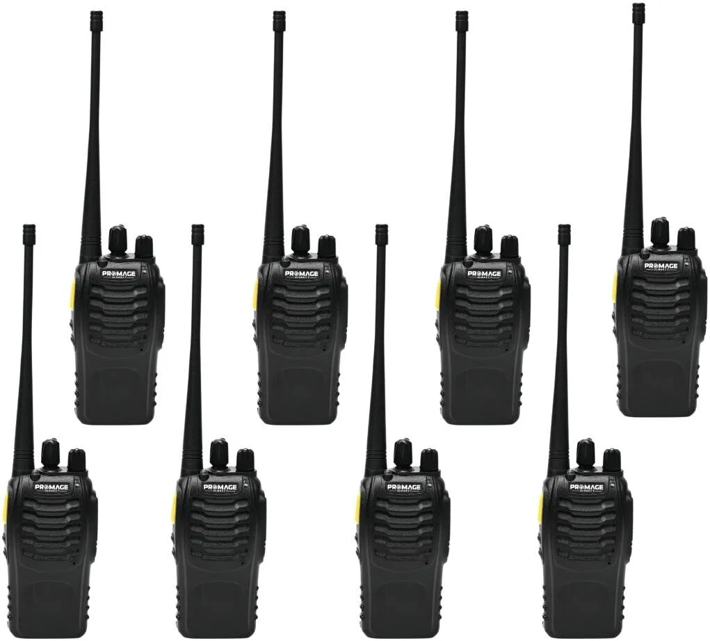 دستگاه رادیویی قابل حمل دوگانه Promage Connect PC-WT710، طراحی فشرده و سبک، باتری 1500 میلی آمپر ساعتی، هندزفری، برای فعالیت های خارج از منزل و ارتباطات صنعتی، بسته 8 عددی | PC-WT710