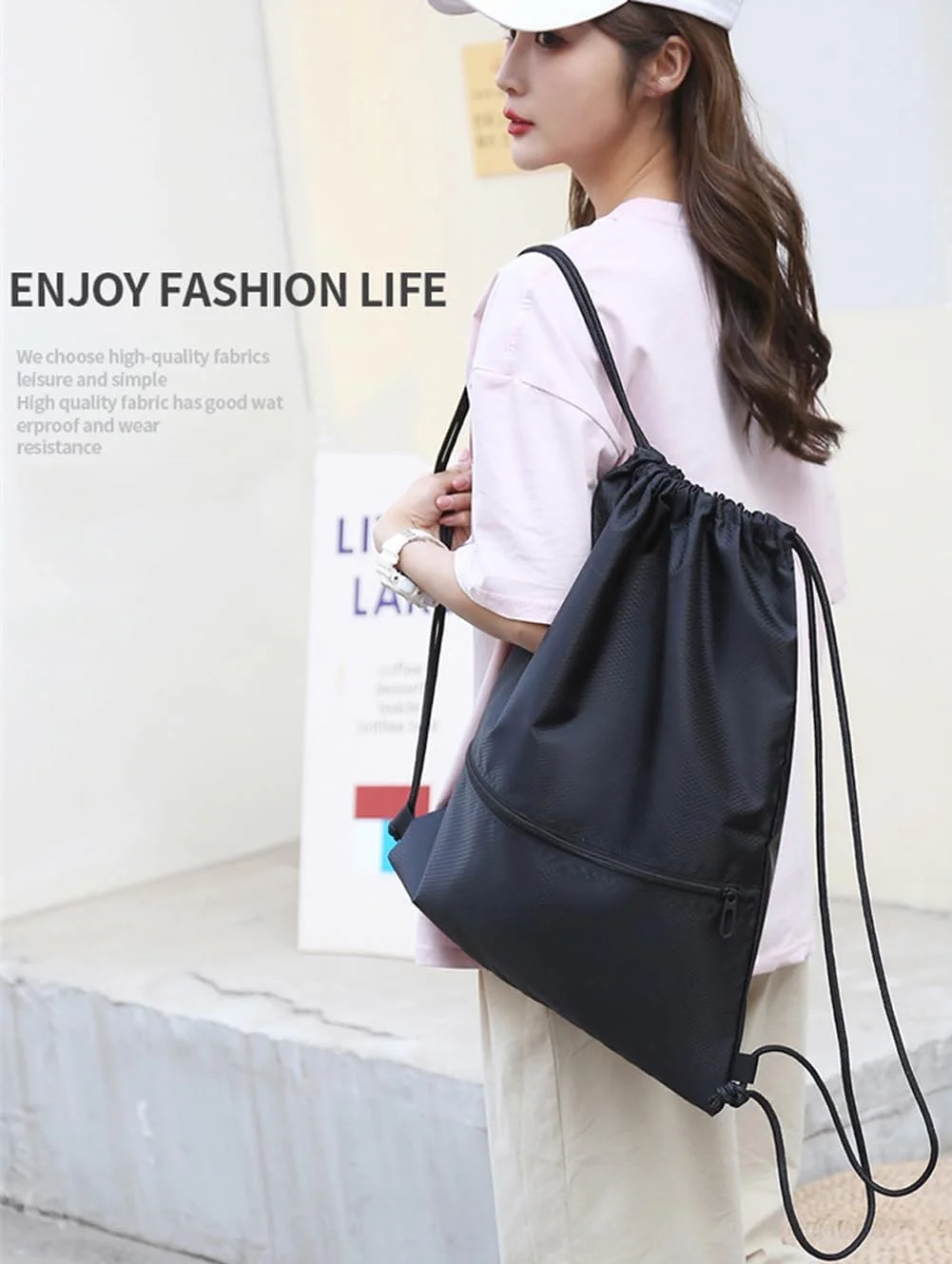 کیف کوله پشتی بند دار، کیف طنابی، سازمان دهنده شنا، کیف مسافرتی بسکتبال والیبال، کوله پشتی بند دار ضد آب با جیب زیپ دار، کیف طنابی ورزشی برای مردان و زنان (مشکی) کیف کوله پشتی بند دار، کیف طنابی، سازمان دهنده شنا، کیف مسافرتی بسکتبال والیبال، کوله پشتی بند دار ضد آب با جیب زیپ دار، کیف طنابی ورزشی برای مردان و زنان (مشکی)