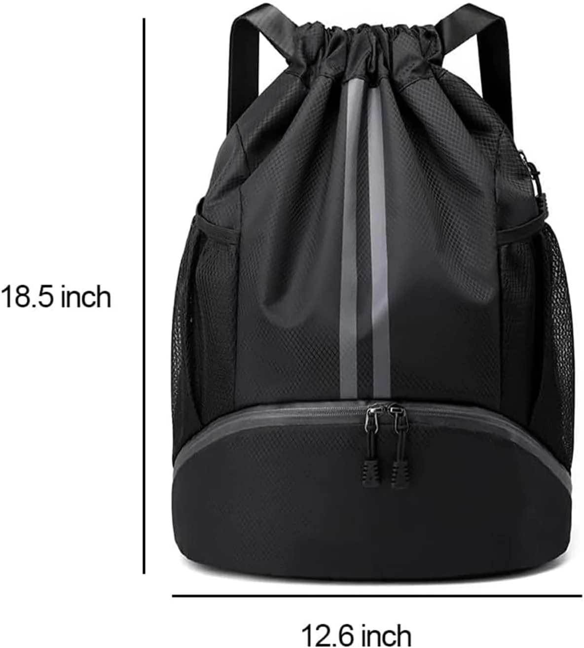 کیف ورزشی بند دار مشکی رنگ YelaJoy، کوله پشتی بند دار ضد آب مناسب آقایان و بانوان، کیف شنا با محفظه کفش، کیف ورزشی بند دار برای فوتبال و بسکتبال، سایز M کیف ورزشی بند دار مشکی رنگ YelaJoy، کوله پشتی بند دار ضد آب مناسب آقایان و بانوان، کیف شنا با محفظه کفش، کیف ورزشی بند دار برای فوتبال و بسکتبال، سایز M