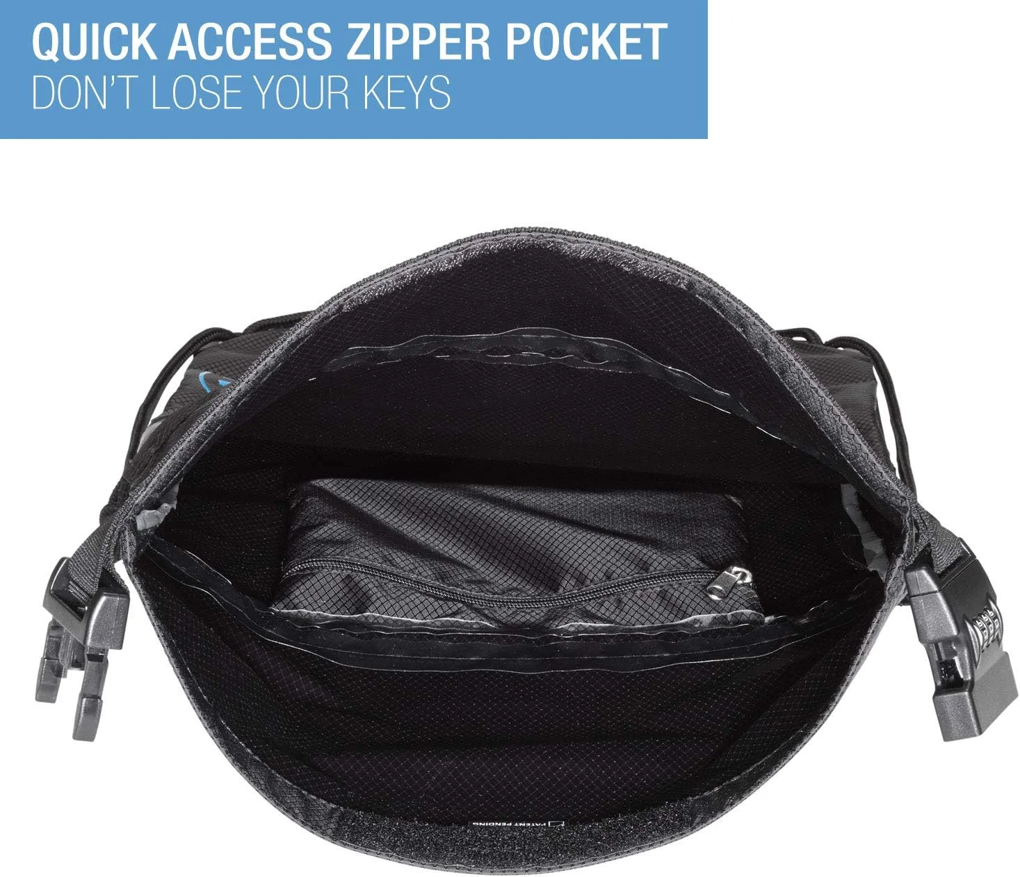 کوله پشتی بند دار ضد سرقت унисекс، نایلون ضد آب و مقاوم در برابر پارگی (محافظت از کیف پول، آیفون + اشیاء قیمتی)، مشکی، سایز واحد، مناسب برای مسافرت
