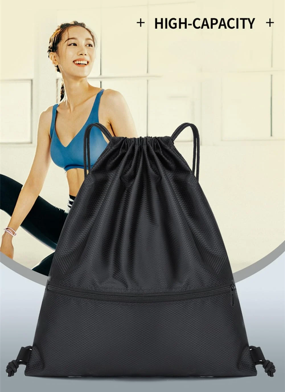 کیف کوله پشتی بند دار، کیف طنابی، سازمان دهنده شنا، کیف مسافرتی بسکتبال والیبال، کوله پشتی بند دار ضد آب با جیب زیپ دار، کیف طنابی ورزشی برای مردان و زنان (مشکی) کیف کوله پشتی بند دار، کیف طنابی، سازمان دهنده شنا، کیف مسافرتی بسکتبال والیبال، کوله پشتی بند دار ضد آب با جیب زیپ دار، کیف طنابی ورزشی برای مردان و زنان (مشکی)