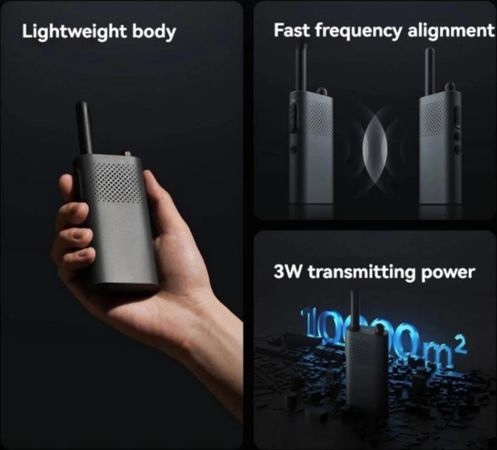 شیائومی واکی تاکی 3 نسخه چت، پشتیبانی از فاصله ارتباطی 1 تا 5 کیلومتر، توان انتقال 3 وات، باتری 2000 میلی آمپر ساعتی، تا 120 ساعت آماده به کار، مشکی | واکی تاکی 3 شیائومی واکی تاکی 3 نسخه چت، پشتیبانی از فاصله ارتباطی 1 تا 5 کیلومتر، توان انتقال 3 وات، باتری 2000 میلی آمپر ساعتی، تا 120 ساعت آماده به کار، مشکی | واکی تاکی 3