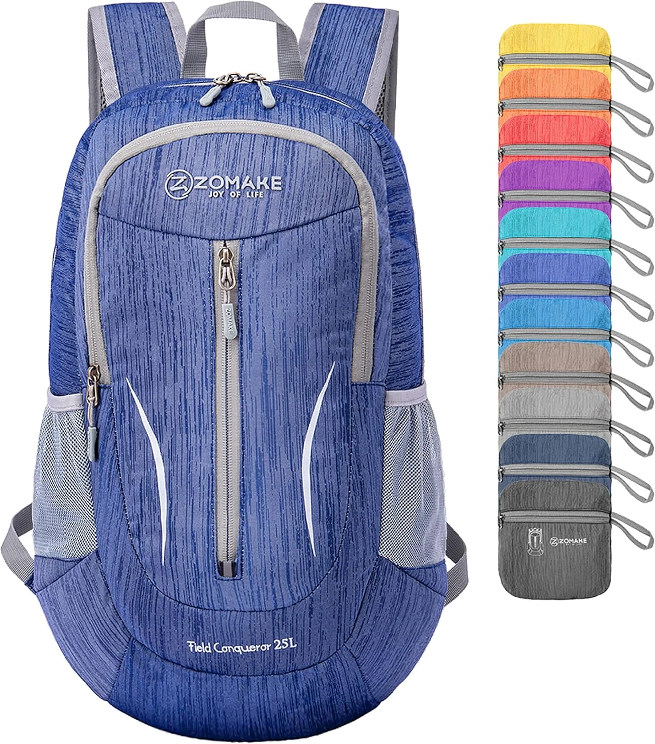 کوله پشتی تاشو زومیک، سبک و قابل حمل، کوله پشتی کوهنوردی ضد آب، کیف مسافرتی کوچک نایلونی برای ورزش های فضای باز، کمپینگ، پیاده روی و سفر برای آقایان، بانوان و سالمندان