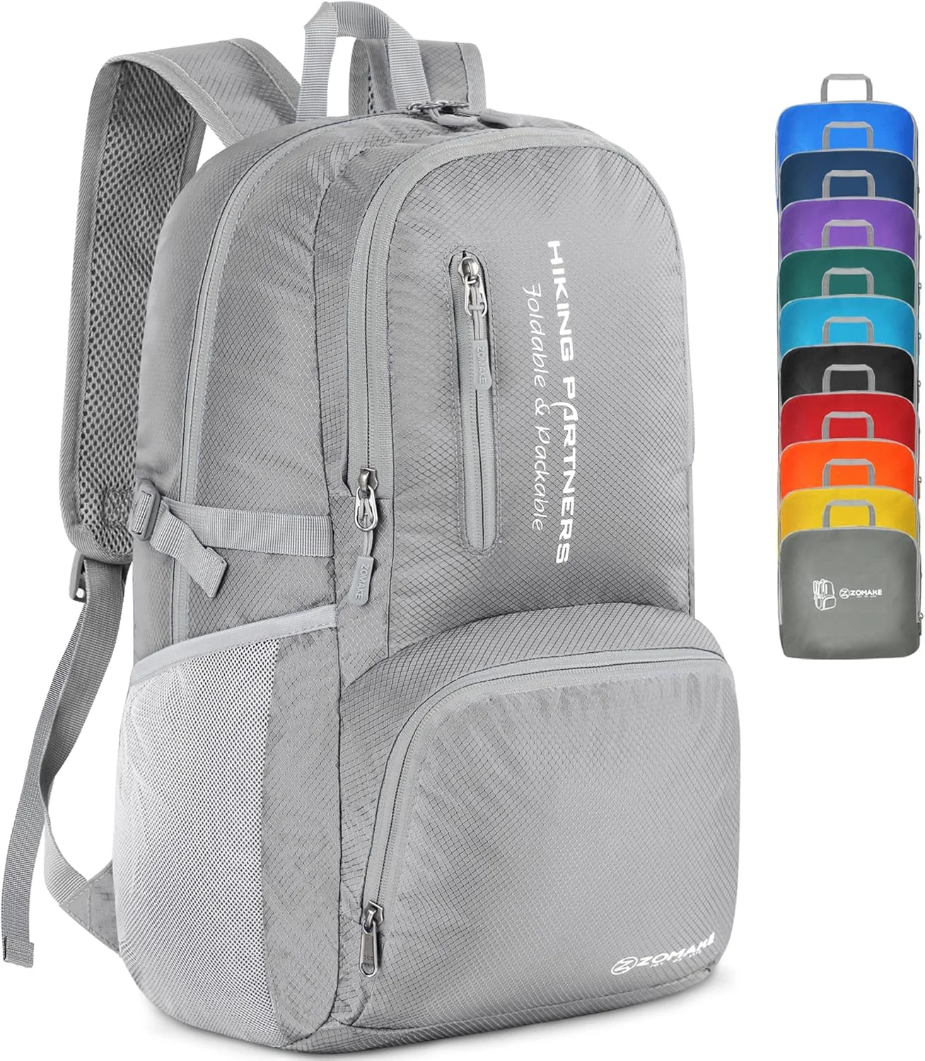 کوله پشتی تاشو سبک وزن ZOMAKE با ظرفیت 35 لیتر، کوله پشتی پیاده روی ضد آب، کیف مسافرتی نایلونی، کوله پشتی ورزشی در فضای باز، مناسب برای کمپینگ، پیاده روی و کوهنوردی برای آقایان، بانوان و سالمندان