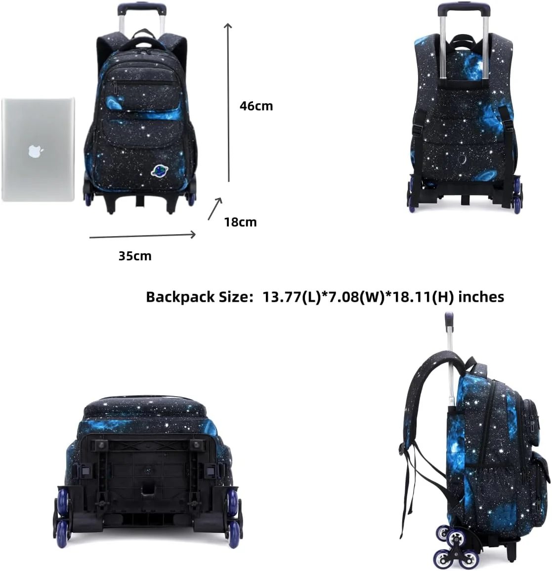 کیف چرخدار مدرسه ژانائو با طرح آسمان پر ستاره مناسب پسران و دختران مقطع ابتدایی و راهنمایی کیف چرخدار مدرسه ژانائو با طرح آسمان پر ستاره مناسب پسران و دختران مقطع ابتدایی و راهنمایی