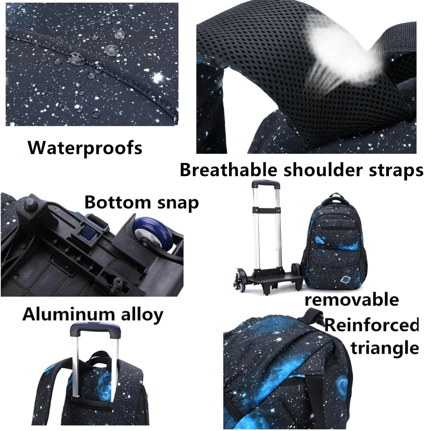 کیف چرخدار مدرسه ژانائو با طرح آسمان پر ستاره مناسب پسران و دختران مقطع ابتدایی و راهنمایی کیف چرخدار مدرسه ژانائو با طرح آسمان پر ستاره مناسب پسران و دختران مقطع ابتدایی و راهنمایی