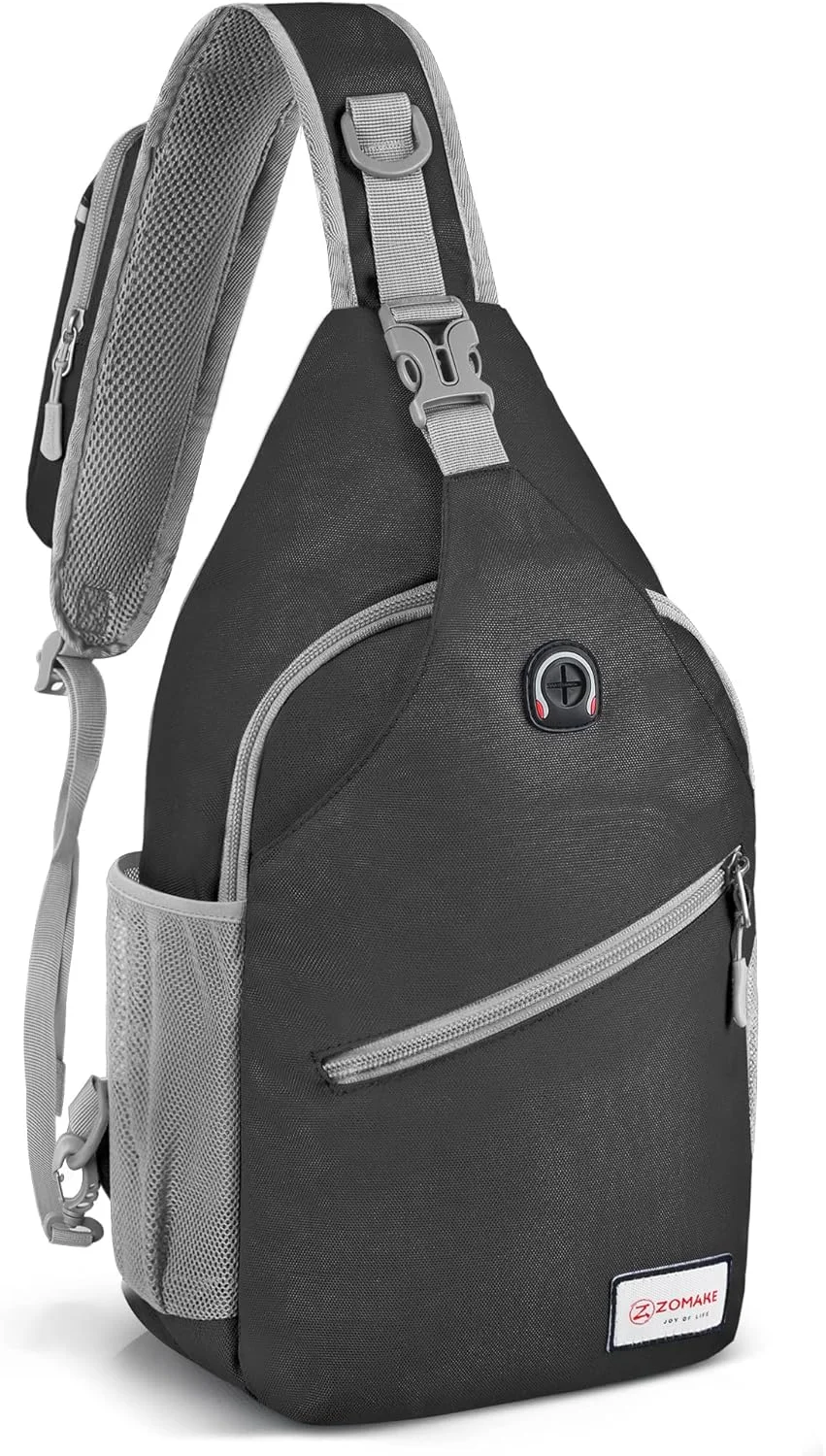 کیف دوشی زومیک، کوله پشتی یک طرفه مردانه و زنانه - کیف سینه ای و شانه ای بزرگ 8 لیتری، کوله پشتی ضد آب مناسب سفر، پیاده روی، دارای پورت شارژ USB و جک هدفون برای آیپد مینی، دوچرخه سواری و کار
