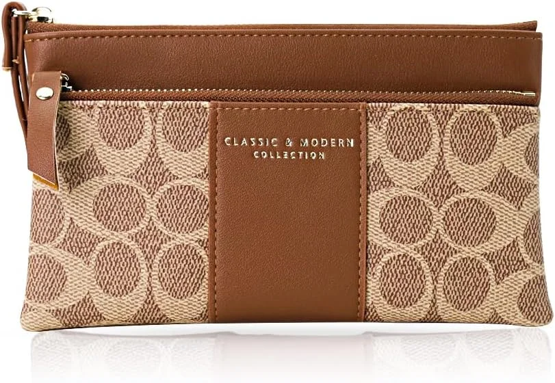 کیف دستی زنانه، کیف پول چرمی PU شیک، کیف پول تلفن همراه با ظرفیت بزرگ با زیپ، جا کارتی، کیف روزمره شیک برای بانوان