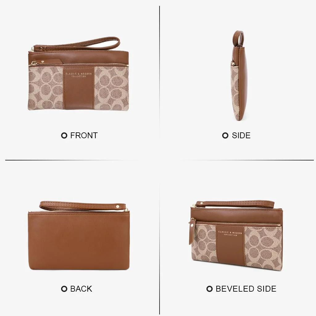 کیف دستی زنانه، کیف پول چرمی PU شیک، کیف پول تلفن همراه با ظرفیت بزرگ با زیپ، جا کارتی، کیف روزمره شیک برای بانوان