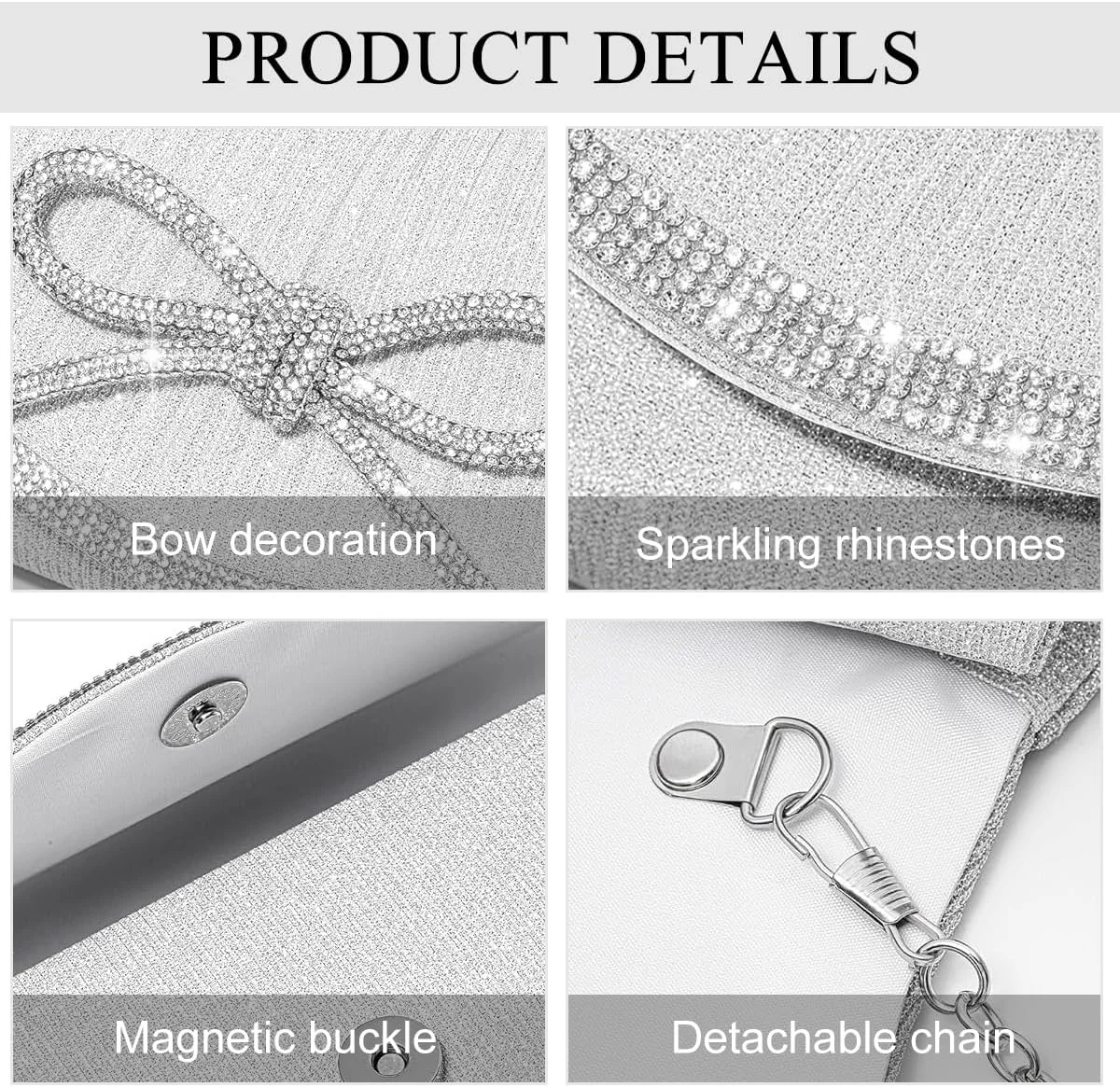 کیف دستی پاپیونی مجلسی، کیف های دوشی زنانه، کیف های دستی براق، کیف شانه ای نگین دار اکلیلی برای مهمانی و مراسم رسمی