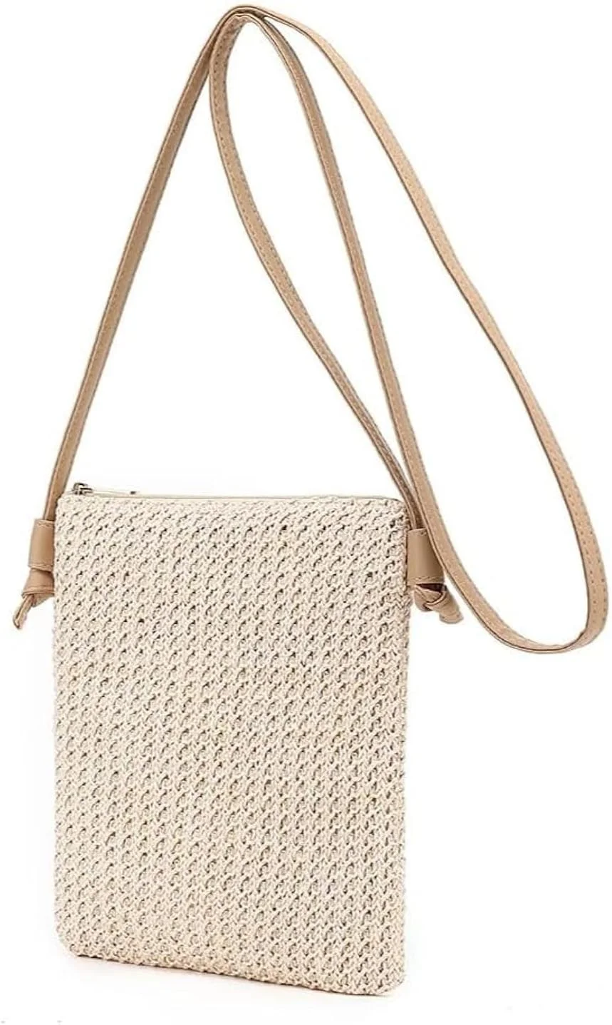 کیف حصیری دست ساز زنانه - کیف دستی تابستانی چند منظوره، کیف دوشی و کیف یک طرفه، ایده آل برای ساحل و گردش های غیر رسمی