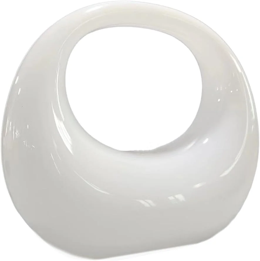 کیف دستی مجلسی آکریلیک، کیف هلالی دسته دار، کیف دستی مرمری شیک برای مهمانی عروسی، سفید-B