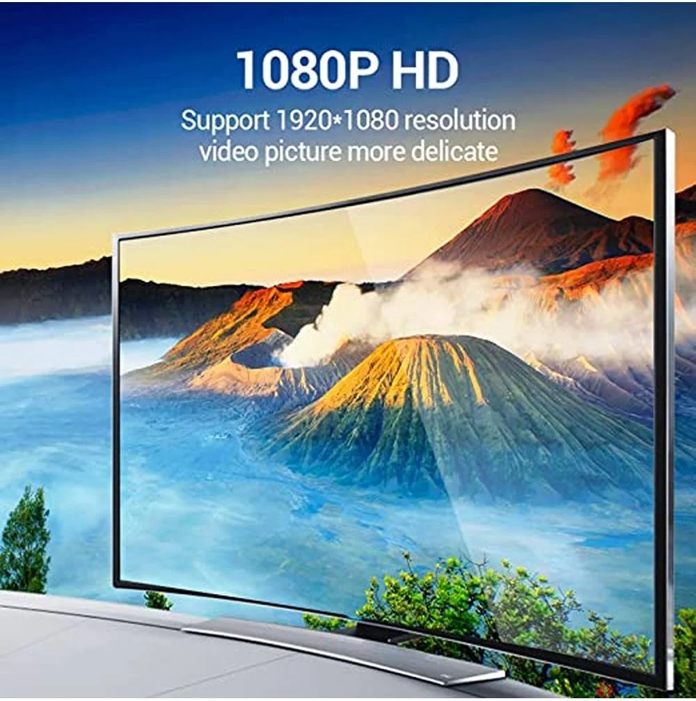 کابل تبدیل DP به VGA ونشن، کیفیت 1080P HD، طراحی ارگونومیک و بست دار، رابط با روکش طلا، قطر هسته 30AWG، طول 3 متر، مشکی | HBLBI