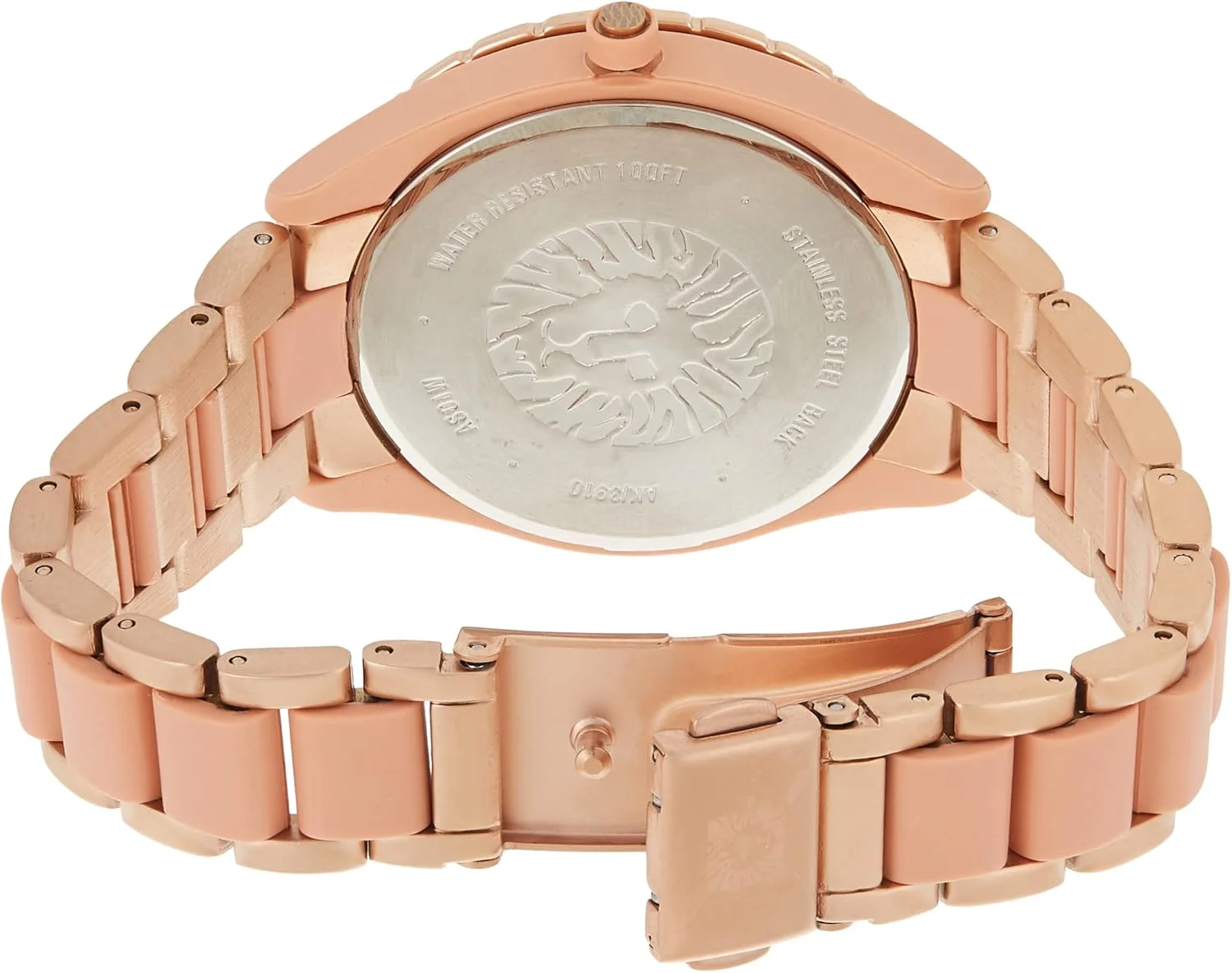 ساعت خورشیدی زنانه Anne Klein با نمایشگر آنالوگ و دستبند استیل ضد زنگ AK3910PKRG، صورتی