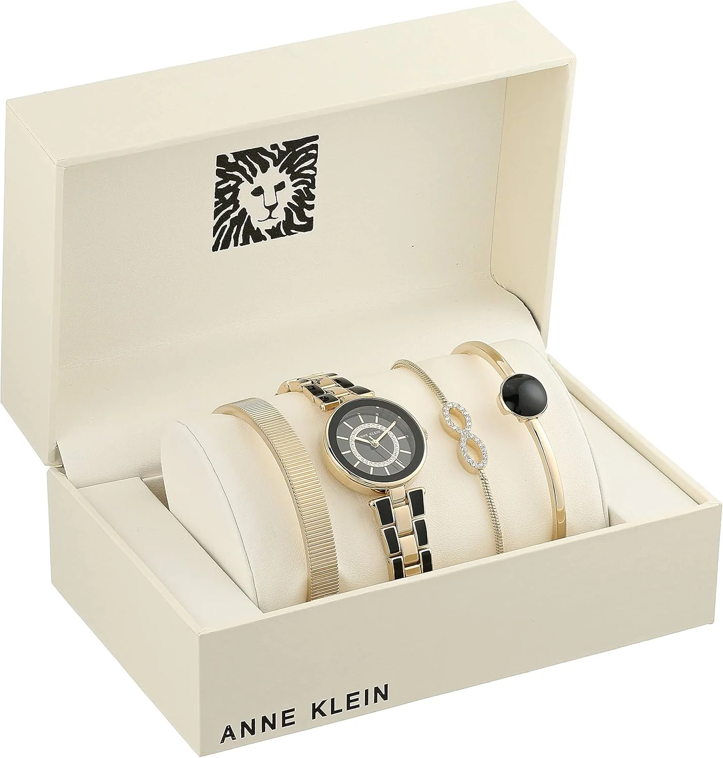 ست ساعت و دستبند زنانه آنه کلاین با نگین های کریستالی ممتاز