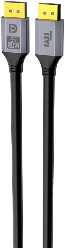 کابل Display Port از Twisted Minds، رزولوشن 8K/60Hz، 4K/144Hz، 4K/120Hz، 4K/60Hz پهنای باند 32.4Gbps، 2 متر، مس خالص، خاکستری | TM-DP-2M