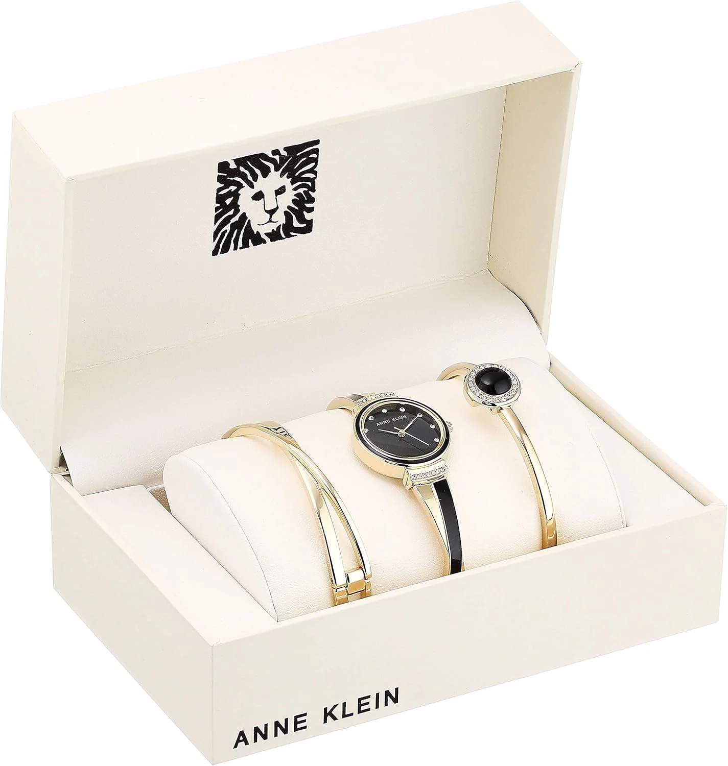 Anne Klein Women's Premium Crystal Accented Watch and Bangle Set