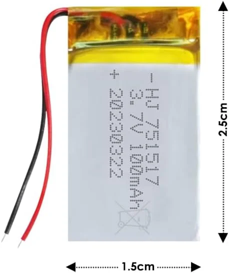 باتری لیتیومی 3.7 ولت 100 میلی آمپر ساعتی تک عددی برای قطعات یدکی هلیکوپتر کوادکوپتر مینی پهپاد RC باتری لیتیومی 3.7 ولت 100 میلی آمپر ساعتی تک عددی برای قطعات یدکی هلیکوپتر کوادکوپتر مینی پهپاد RC