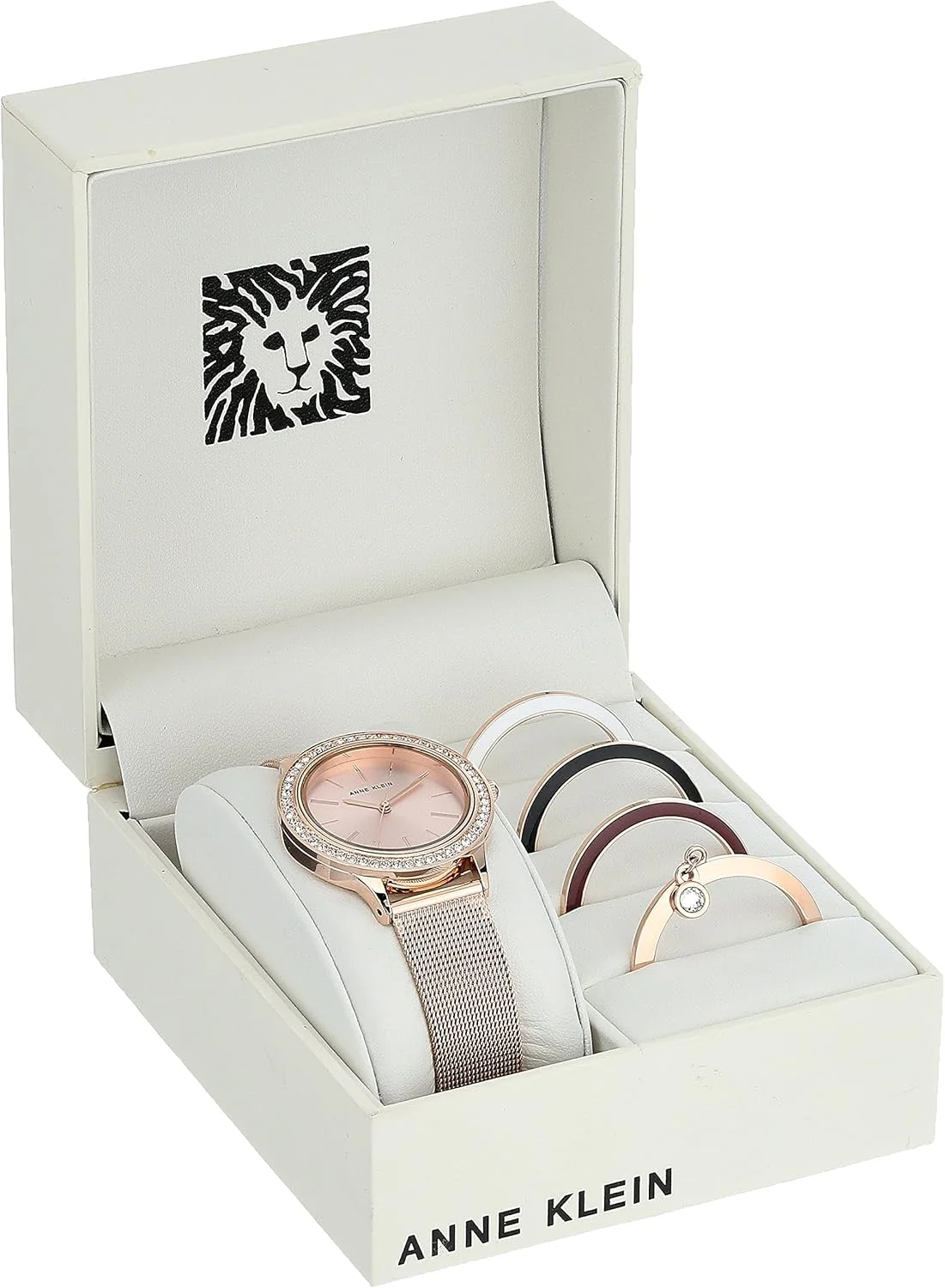 ساعت زنانه آنه کلاین با نگین های کریستالی و مجموعه زه های قابل تعویض