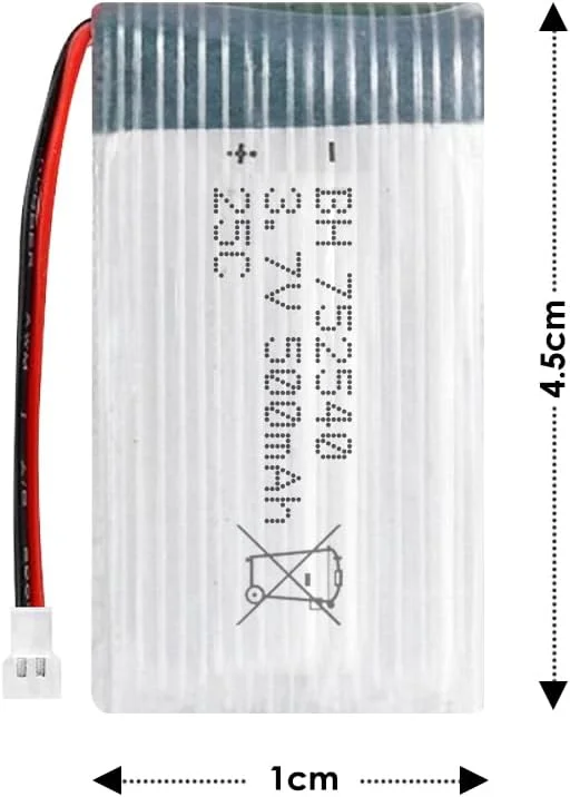 یک عدد باتری لیتیومی 3.7 ولت 500 میلی آمپر ساعت برای قطعات یدکی هلیکوپتر، کوادکوپتر مینی پهپاد آرسی یک عدد باتری لیتیومی 3.7 ولت 500 میلی آمپر ساعت برای قطعات یدکی هلیکوپتر، کوادکوپتر مینی پهپاد آرسی