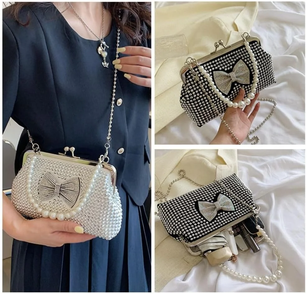 کیف کلاچ سنگ مشکی Glitters® - یک اکسسوری لوکس و شیک برای ارتقای استایل شما!