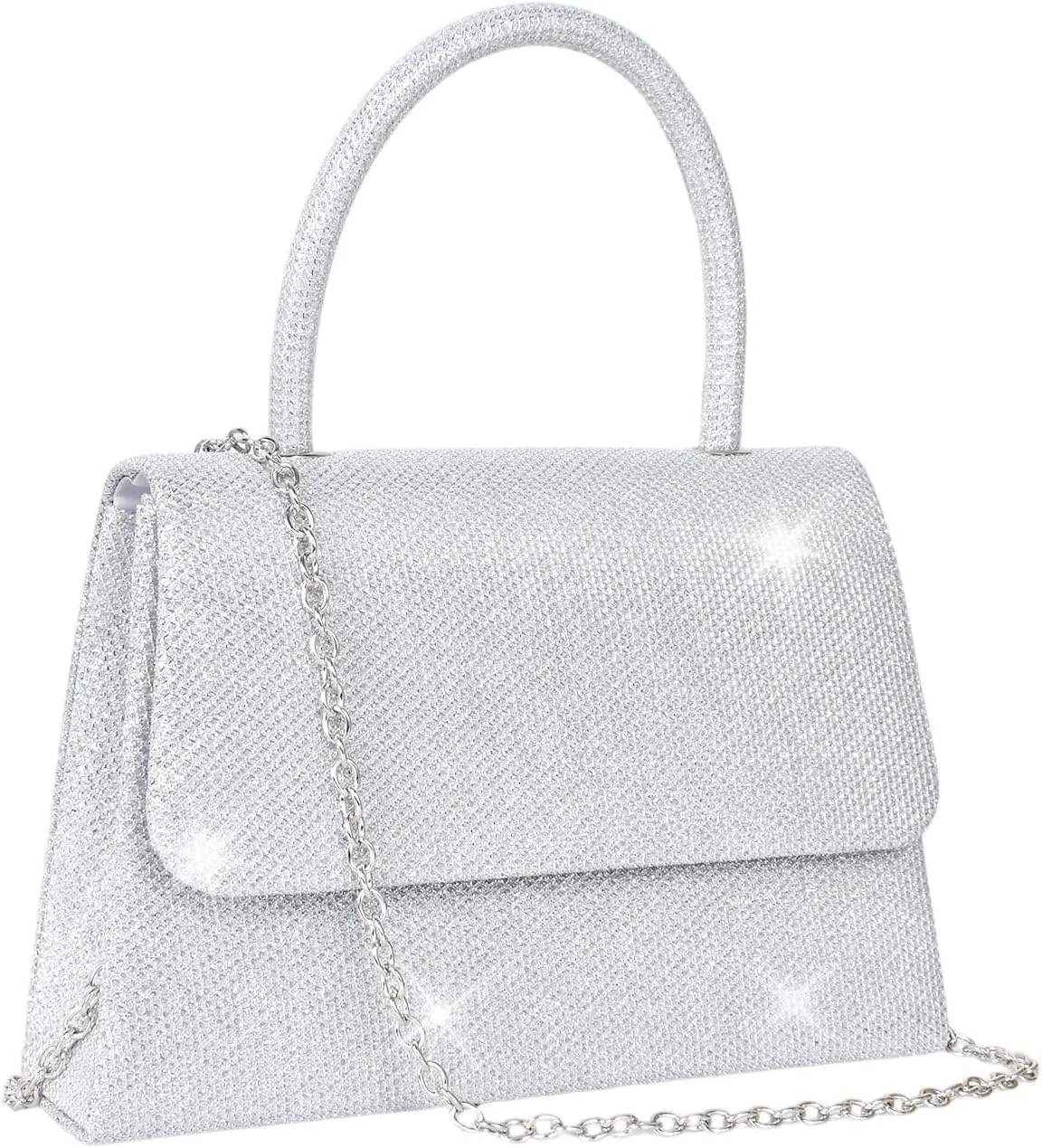 کیف دستی پولکی اکلیلی با بند زنجیری جداشدنی، کیف مجلسی پاکتی شیک زنانه، مناسب عروسی، نامزدی، جشن، مهمانی، کیف دوشی