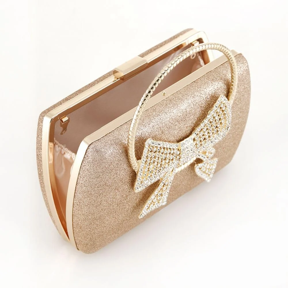 کیف دستی مجلسی زنانه و دخترانه Glitters، کیف پول سکه ای سخت و براق، کیف شانه ای عروسی زنانه، کیف مهمانی
