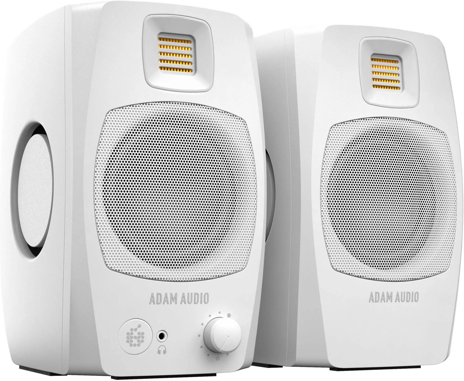 اسپیکرهای رومیزی ADAM AUDIO D3V، ووفر با قطر سبد 3.5 اینچ، نوع توییتر D-ART، رادیاتور دوگانه پسیو، اتصالات آنالوگ TRS، جنس مخروطی آلومینیومی یک تکه، سفید | D3V-White اسپیکرهای رومیزی ADAM AUDIO D3V، ووفر با قطر سبد 3.5 اینچ، نوع توییتر D-ART، رادیاتور دوگانه پسیو، اتصالات آنالوگ TRS، جنس مخروطی آلومینیومی یک تکه، سفید | D3V-White