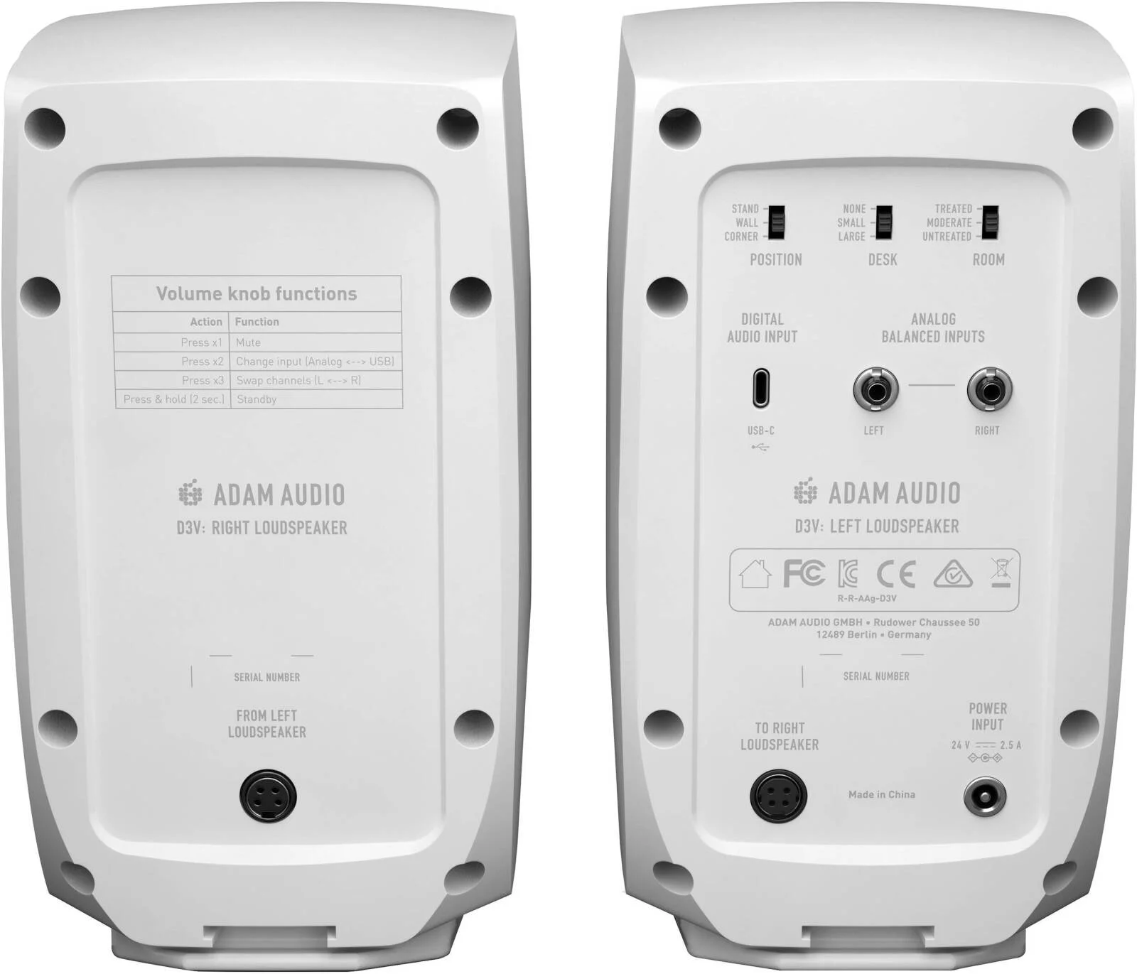 اسپیکرهای رومیزی ADAM AUDIO D3V، ووفر با قطر سبد 3.5 اینچ، نوع توییتر D-ART، رادیاتور دوگانه پسیو، اتصالات آنالوگ TRS، جنس مخروطی آلومینیومی یک تکه، سفید | D3V-White اسپیکرهای رومیزی ADAM AUDIO D3V، ووفر با قطر سبد 3.5 اینچ، نوع توییتر D-ART، رادیاتور دوگانه پسیو، اتصالات آنالوگ TRS، جنس مخروطی آلومینیومی یک تکه، سفید | D3V-White