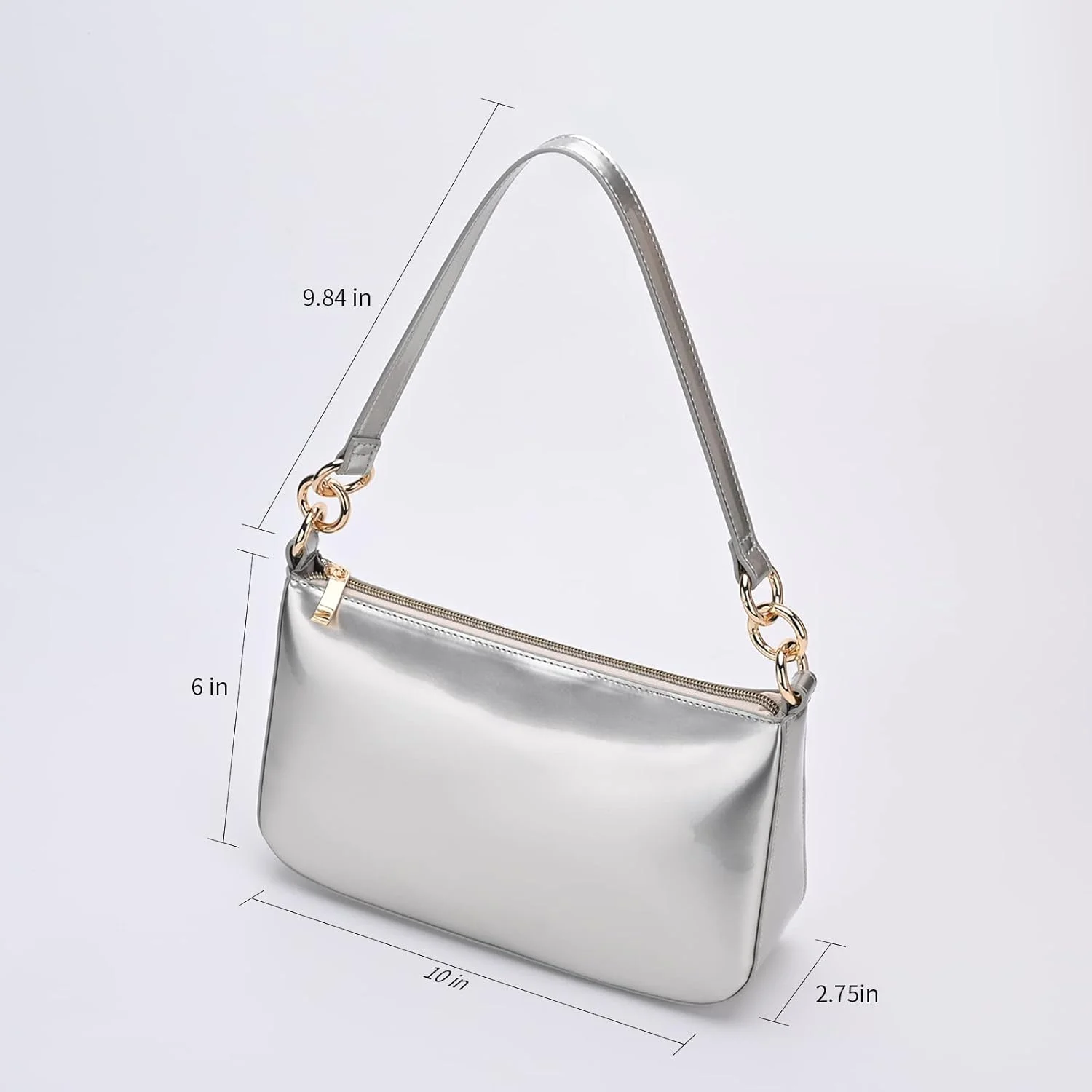 کیف دوشی چرم مصنوعی براق زنانه، کیف دستی کلاچ غیررسمی درخشان، کیف دستی کوچک مد روز