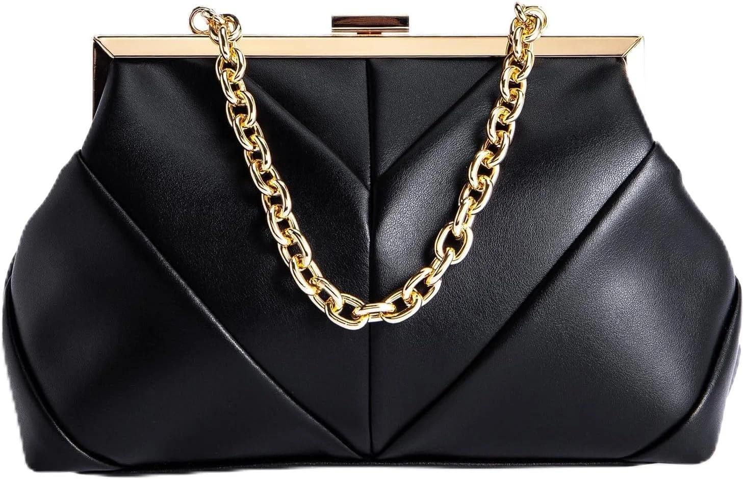 کیف دستی کلاچ زنانه، کیف مجلسی چرم مصنوعی PU شیک، کلاچ های رسمی مهمانی، کیف دستی کوکتل، کیف دستی شیک با بند زنجیری، کیف دستی مجلسی برای مهمانی، جشن، عروسی، عروس (مشکی)