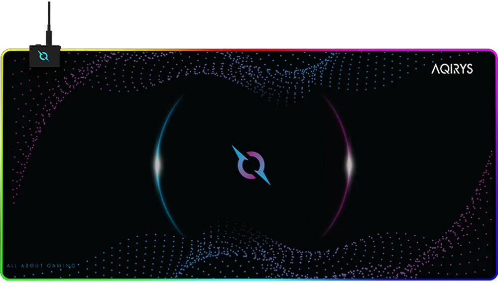 ماوس پد بزرگ AQIRYS Eclipse XL، سطح پارچه میکروفایبر، ابعاد 900x400x4 میلی متر، سیستم نورپردازی RGB 360 درجه، پایه لاستیکی ضد لغزش با کیفیت بالا، فوق العاده بزرگ | AQRYS_ECLIPSEXL