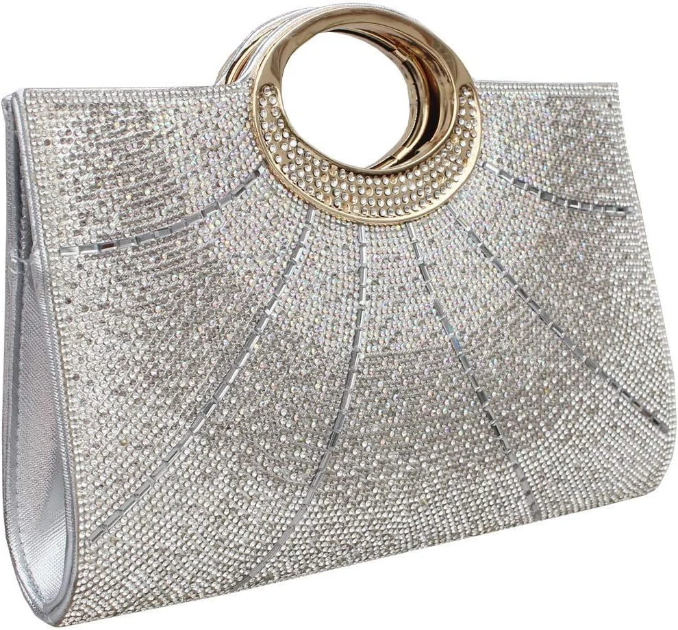 کیف دستی زنانه GESU، کیف مجلسی زنانه نگین دار (تک عددی)