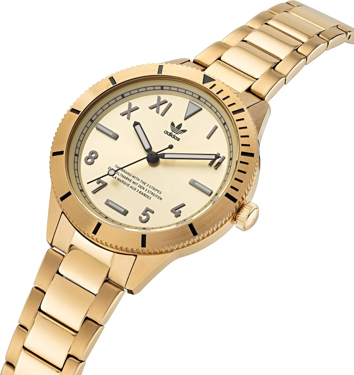 ساعت مچی آدیداس با قاب استیل طلایی، صفحه طلایی و بند استیل طلایی مدل AOFH22061 ساعت مچی آدیداس با قاب استیل طلایی، صفحه طلایی و بند استیل طلایی مدل AOFH22061