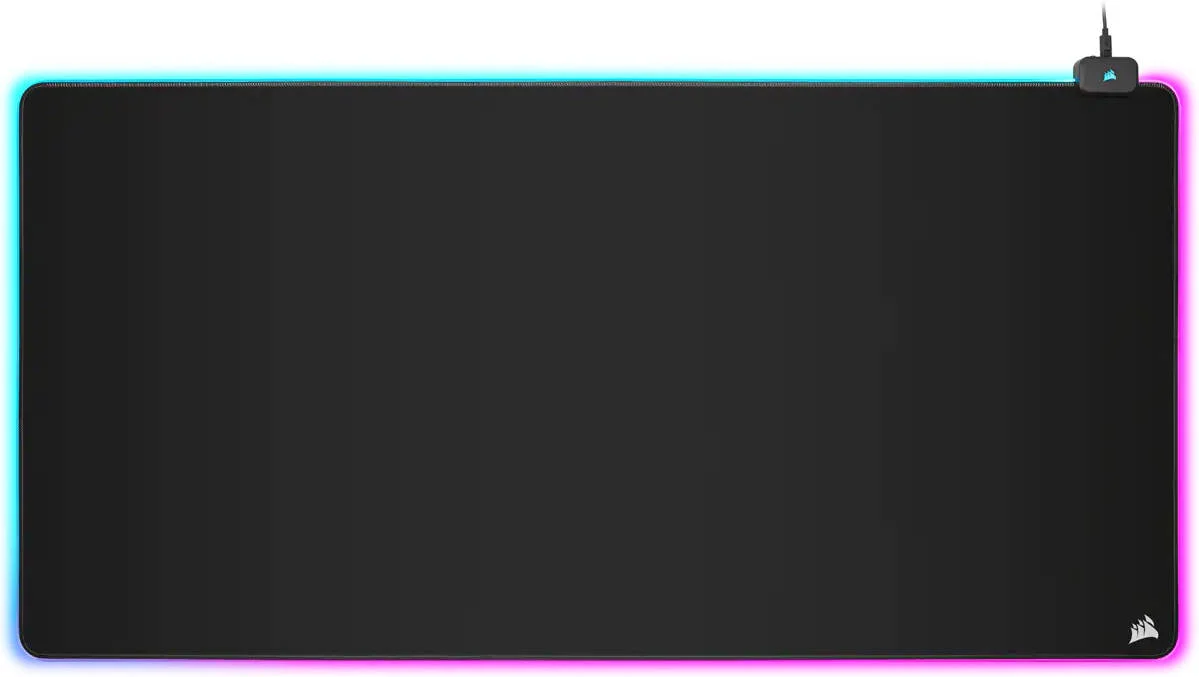 پد ماوس/زیردستی گیمینگ پارچه‌ای بزرگ Corsair MM700 RGB Extended 3XL - سطح پارچه‌ای بسیار بزرگ 1220mm x 610mm، نورپردازی RGB سه ناحیه‌ای 360 درجه، دو پورت USB - مشکی | CH-9417080-WW