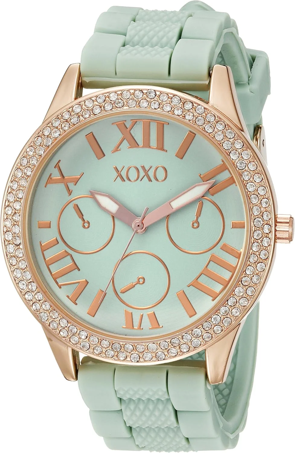 ساعت مچی عقربه ای زنانه آکیوتایم XOXO، نمایشگر آنالوگ و بند سیلیکونی XO8089
