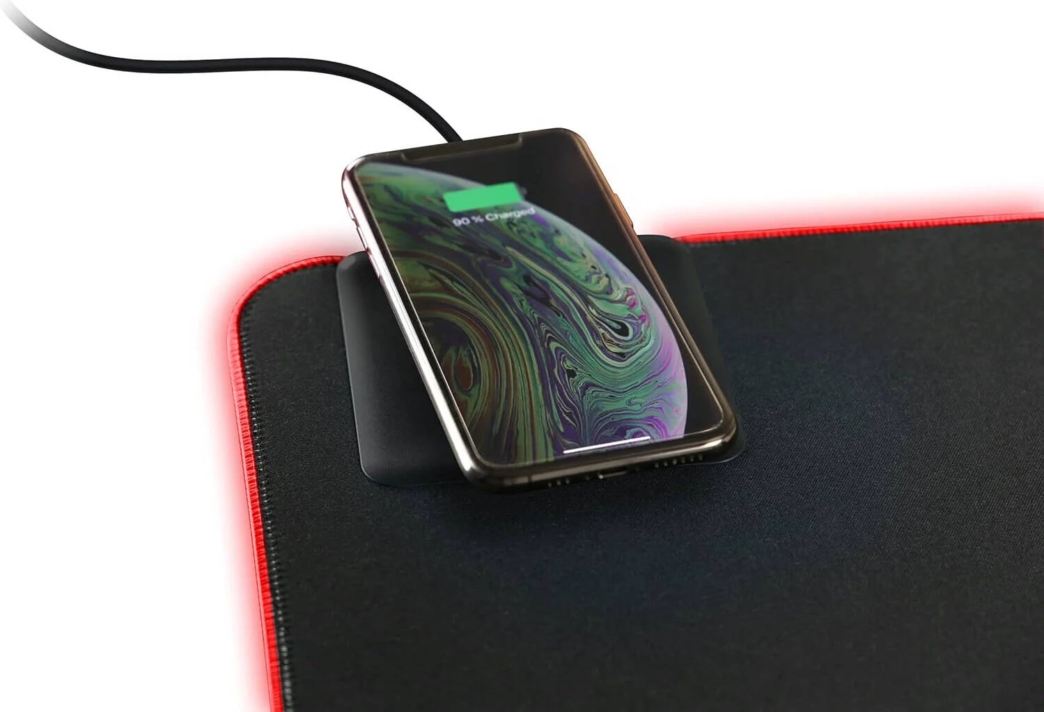 ماوس پد گیمینگ RGB دلتاکو با شارژ سریع بی سیم 10 واتی و سطح نئوپرن بسیار بزرگ، 90x40 سانتی متر، مشکی | GAM-092