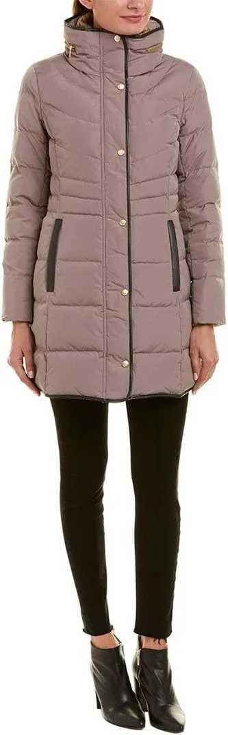 کُت زنانه کُل هان، تافته، با یقه خز مصنوعی