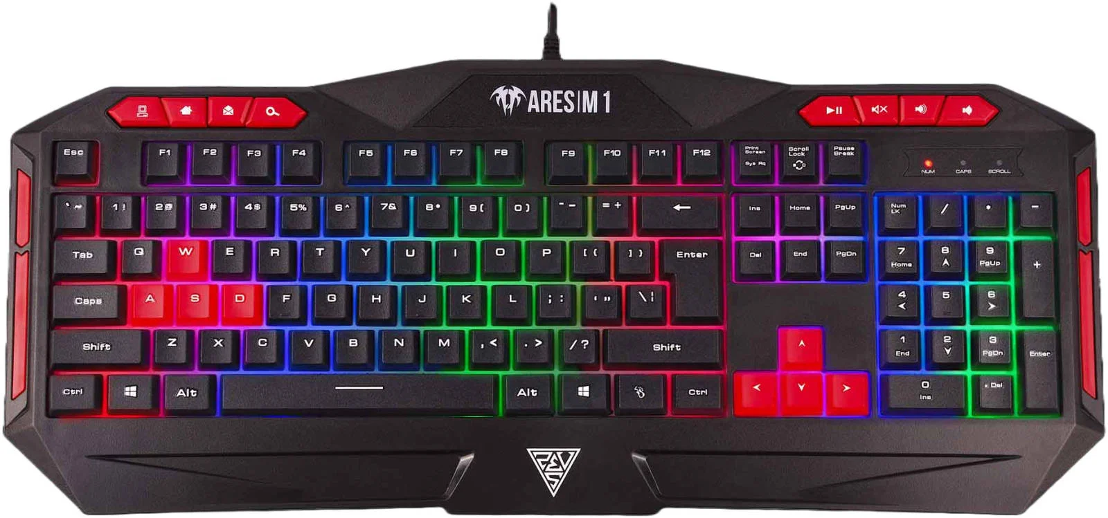 ست ۴ در ۱ گیمدیاس POSEIDON M2 شامل کیبورد RGB، هدست نورپردازی با درایور ۴۰ میلی‌متری، ماوس ارگونومیک ۳۶۰۰ DPI و ماوس پد بزرگ ضد لغزش | GD-POSEIDON-M2