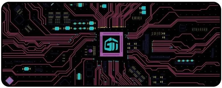 پد میز گیمینگ GamerTek، 80x30 سانتی متر، سطح پارچه ای بافت نرم، پایه لاستیکی ضد لغزش، پارچه پلی استر، مدار صورتی آتشین | 616985066292