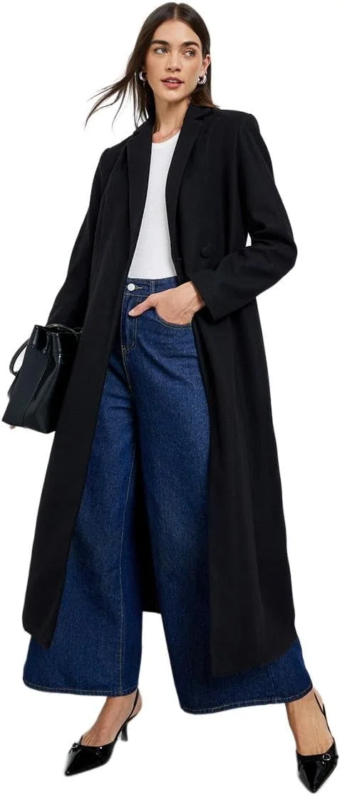 استایلی زنانه، پالتو ماکسی پشمی با تن خور معمولی