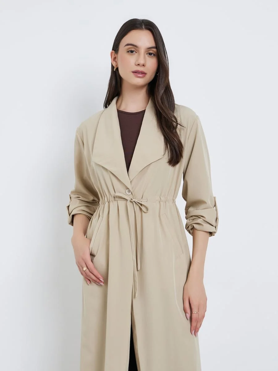 استایلی زنانه کت ترنچ کیمونو آستین جمع‌شو -