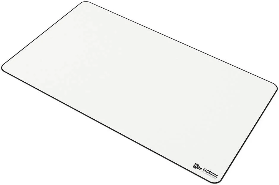 ماوس پد گیمینگ بزرگ Glorious Extended XL با ابعاد 35x60 سانتی متر، هسته فوم با کیفیت بالا، پایه لاستیکی ضد لغزش، قابل شستشو در ماشین لباسشویی، اصطکاک کم، سطح پارچه ای صاف، سفید | GW-P