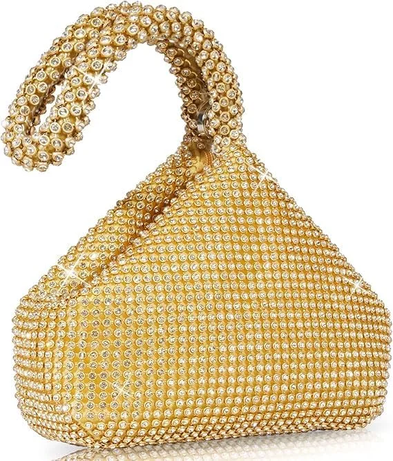 کیف مجلسی زنانه، کیف دستی شب زنانه با طرح مثلثی اکلیلی و درخشان