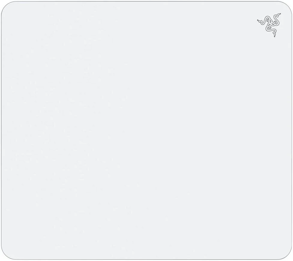 موس پد شیشه ای حرارت دیده Razer Atlas، ابعاد 450x400x5 میلی متر، CNC فرز شده با لبه گرد، پایه لاستیکی ضد لغزش، سفید | RZ02-04890200-R3M1