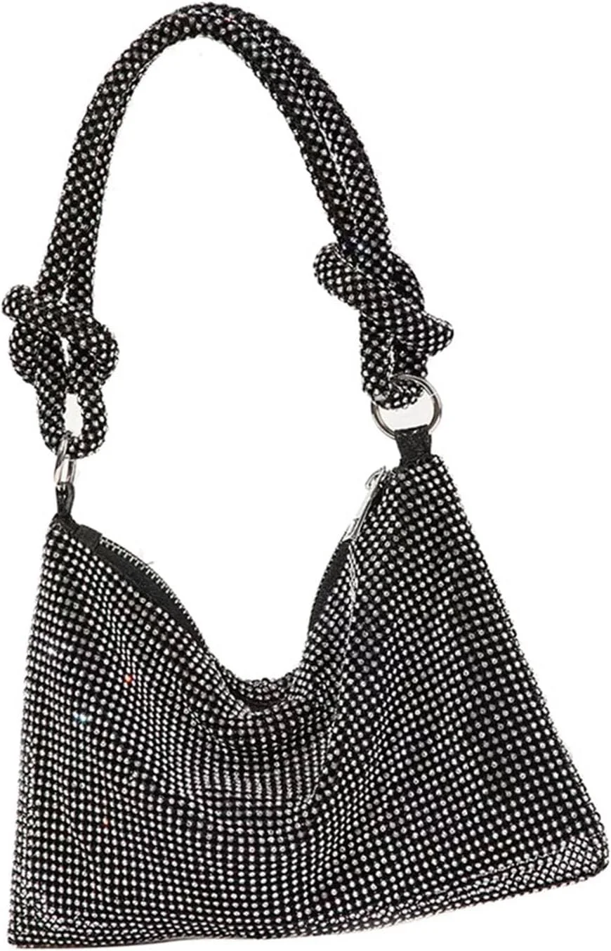 کیف دستی مجلسی زنانه، کیف کلاچ عروسی با طراحی درخشان و شیک و مد روز برای مهمانی های عروسی (مشکی)