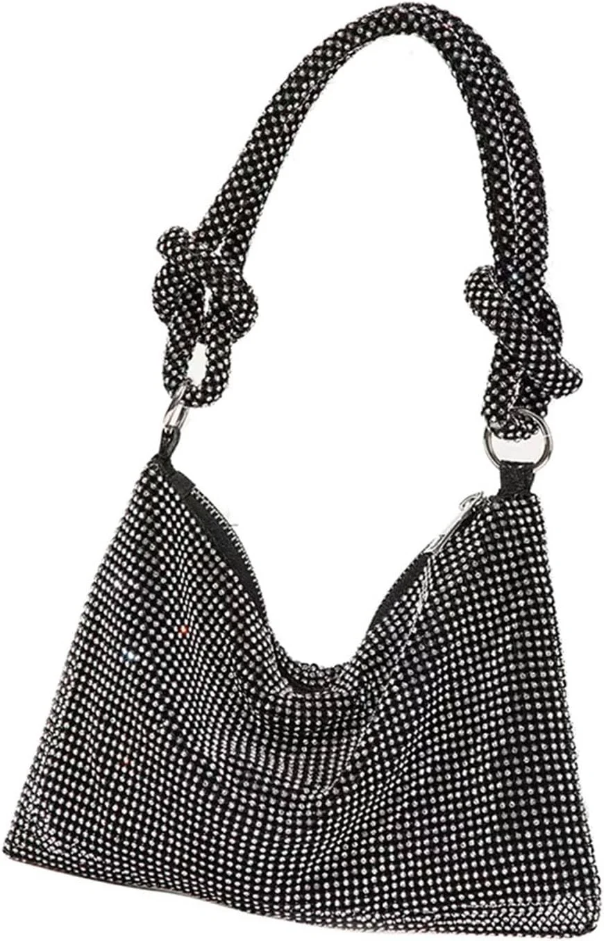 کیف دستی مجلسی زنانه، کیف کلاچ عروسی با طراحی درخشان و شیک و مد روز برای مهمانی های عروسی (مشکی)